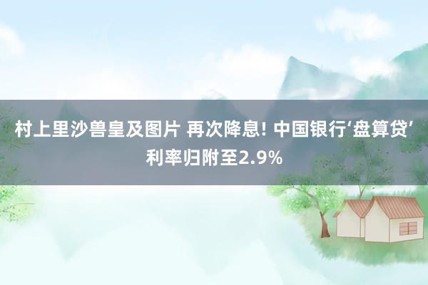 村上里沙兽皇及图片 再次降息! 中国银行‘盘算贷’利率归附至2.9%