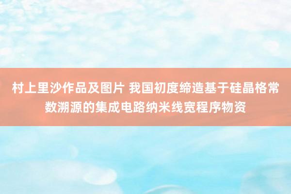 村上里沙作品及图片 我国初度缔造基于硅晶格常数溯源的集成电路纳米线宽程序物资