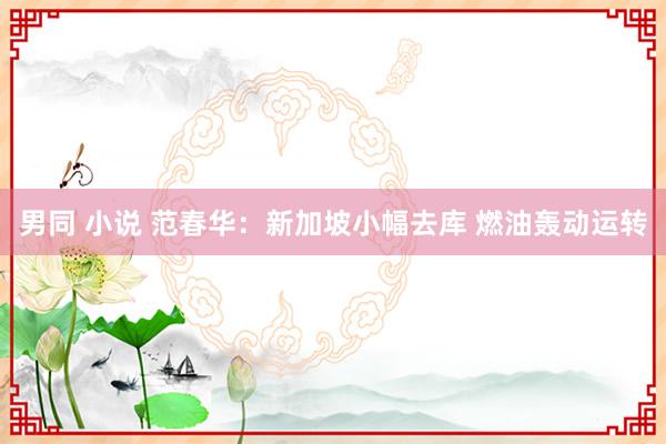 男同 小说 范春华：新加坡小幅去库 燃油轰动运转