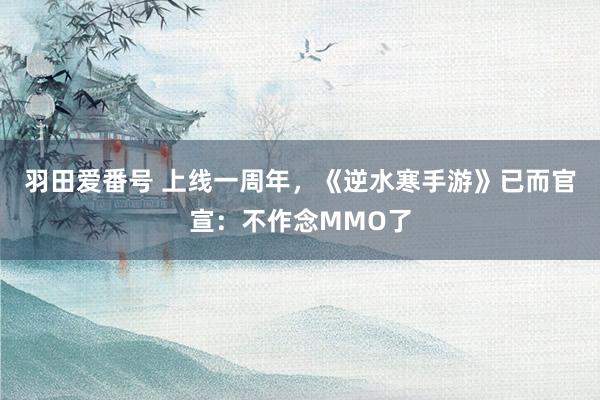 羽田爱番号 上线一周年，《逆水寒手游》已而官宣：不作念MMO了