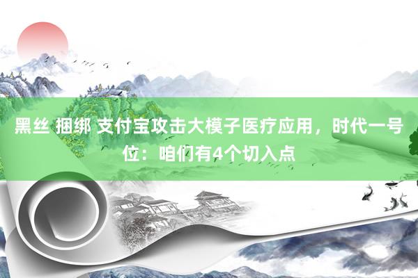 黑丝 捆绑 支付宝攻击大模子医疗应用，时代一号位：咱们有4个切入点