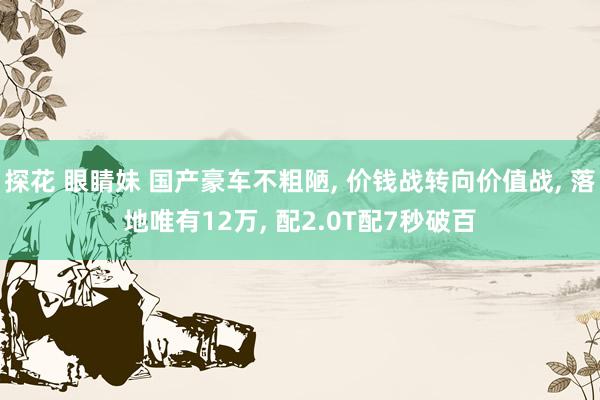 探花 眼睛妹 国产豪车不粗陋， 价钱战转向价值战， 落地唯有12万， 配2.0T配7秒破百