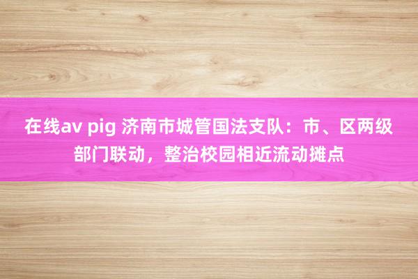 在线av pig 济南市城管国法支队：市、区两级部门联动，整治校园相近流动摊点