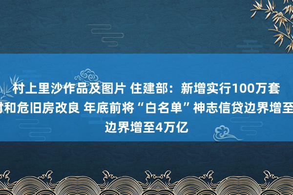 村上里沙作品及图片 住建部：新增实行100万套城中村和危旧房改良 年底前将“白名单”神志信贷边界增至4万亿