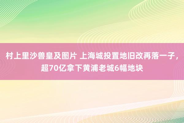 村上里沙兽皇及图片 上海城投置地旧改再落一子，超70亿拿下黄浦老城6幅地块