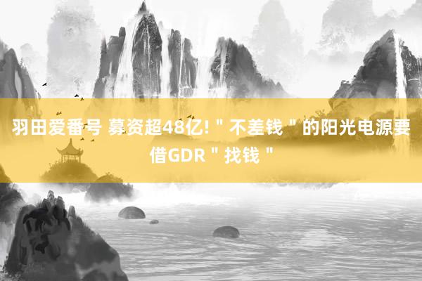 羽田爱番号 募资超48亿!＂不差钱＂的阳光电源要借GDR＂找钱＂