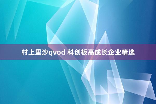 村上里沙qvod 科创板高成长企业精选