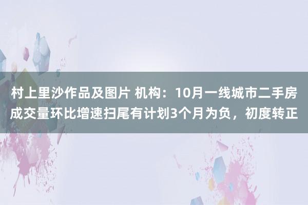 村上里沙作品及图片 机构：10月一线城市二手房成交量环比增速扫尾有计划3个月为负，初度转正