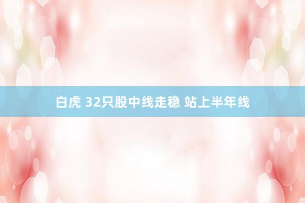 白虎 32只股中线走稳 站上半年线