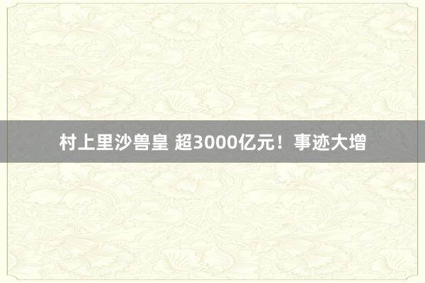 村上里沙兽皇 超3000亿元！事迹大增