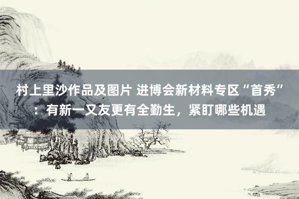 村上里沙作品及图片 进博会新材料专区“首秀”：有新一又友更有全勤生，紧盯哪些机遇