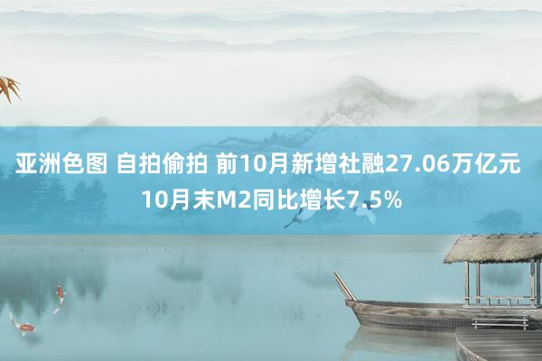 亚洲色图 自拍偷拍 前10月新增社融27.06万亿元 10月末M2同比增长7.5%