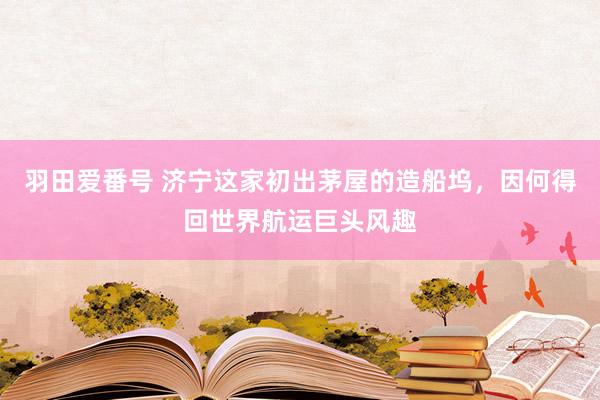 羽田爱番号 济宁这家初出茅屋的造船坞，因何得回世界航运巨头风趣