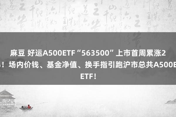 麻豆 好运A500ETF“563500”上市首周累涨2.9%！场内价钱、基金净值、换手指引跑沪市总共A500ETF！