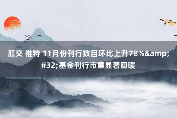 肛交 推特 11月份刊行数目环比上升78%&#32;基金刊行市集显著回暖