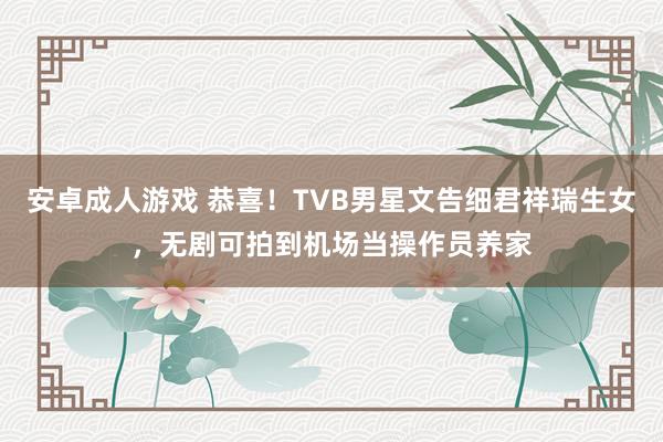 安卓成人游戏 恭喜！TVB男星文告细君祥瑞生女，无剧可拍到机场当操作员养家