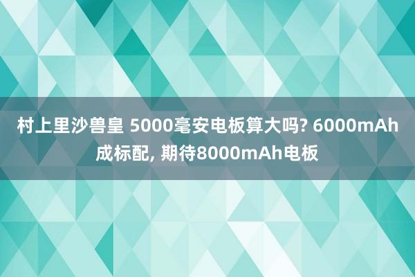 村上里沙兽皇 5000毫安电板算大吗? 6000mAh成标配， 期待8000mAh电板