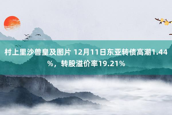 村上里沙兽皇及图片 12月11日东亚转债高潮1.44%，转股溢价率19.21%