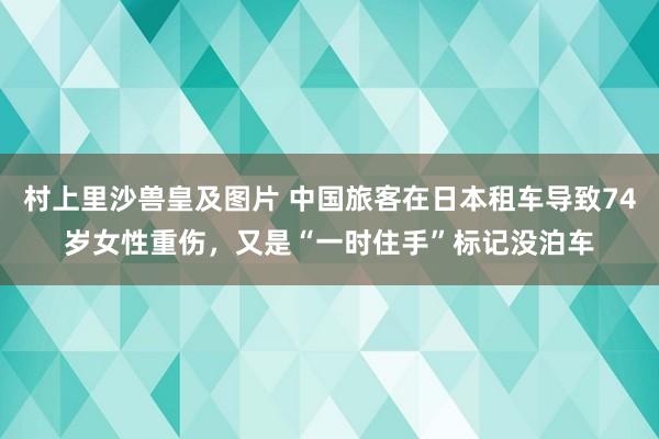 村上里沙兽皇及图片 中国旅客在日本租车导致74岁女性重伤，又是“一时住手”标记没泊车