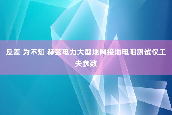 反差 为不知 赫兹电力大型地网接地电阻测试仪工夫参数