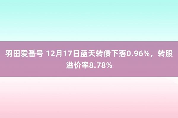 羽田爱番号 12月17日蓝天转债下落0.96%，转股溢价率8.78%