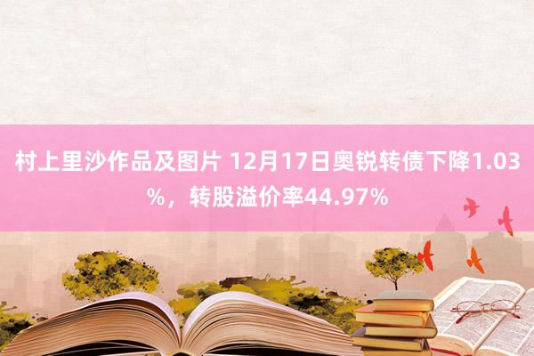 村上里沙作品及图片 12月17日奥锐转债下降1.03%，转股溢价率44.97%