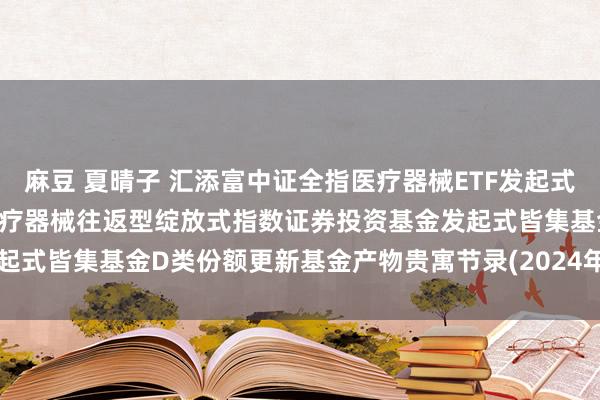 麻豆 夏晴子 汇添富中证全指医疗器械ETF发起式皆集D: 汇添富中证全指医疗器械往返型绽放式指数证券投资基金发起式皆集基金D类份额更新基金产物贵寓节录(2024年12月19日更新)