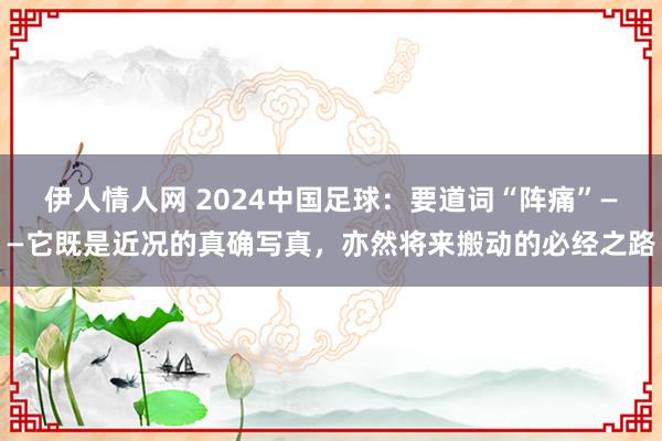 伊人情人网 2024中国足球：要道词“阵痛”——它既是近况的真确写真，亦然将来搬动的必经之路