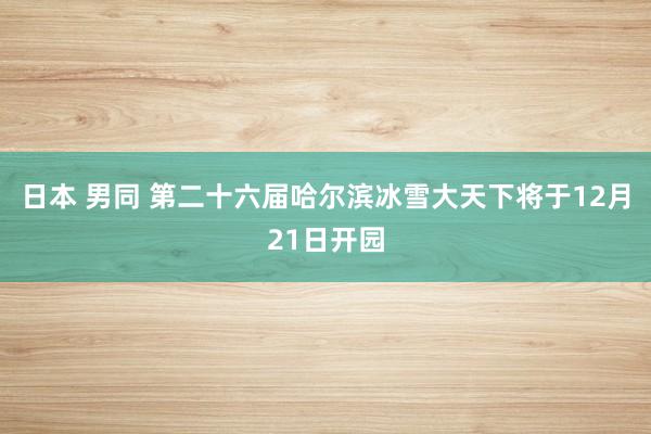 日本 男同 第二十六届哈尔滨冰雪大天下将于12月21日开园