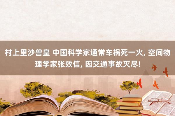 村上里沙兽皇 中国科学家通常车祸死一火， 空间物理学家张效信， 因交通事故灭尽!