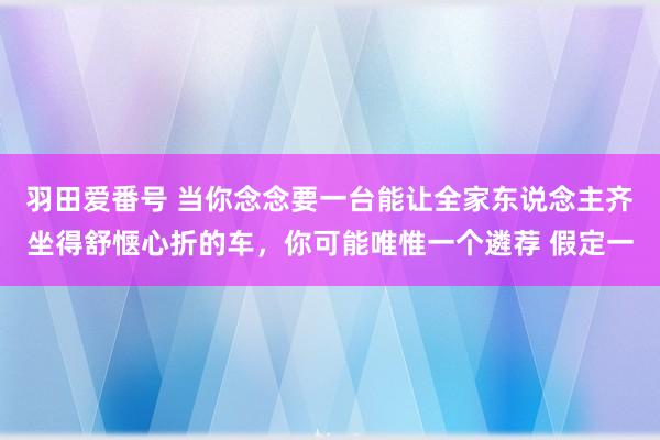 羽田爱番号 当你念念要一台能让全家东说念主齐坐得舒惬心折的车，你可能唯惟一个遴荐 假定一