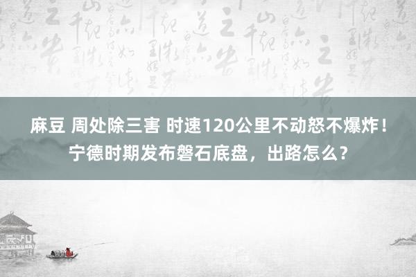 麻豆 周处除三害 时速120公里不动怒不爆炸！宁德时期发布磐石底盘，出路怎么？