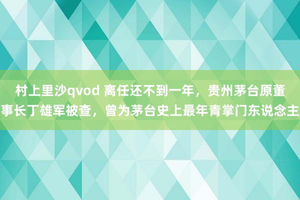 村上里沙qvod 离任还不到一年，贵州茅台原董事长丁雄军被查，曾为茅台史上最年青掌门东说念主