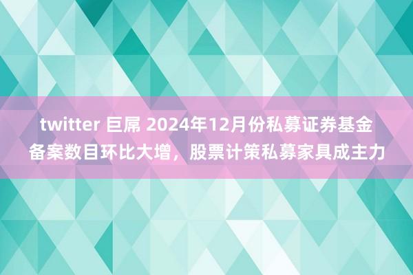 twitter 巨屌 2024年12月份私募证券基金备案数目环比大增，股票计策私募家具成主力