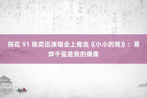 探花 91 陈奕迅演唱会上推选《小小的我》：易烊千玺是我的偶像