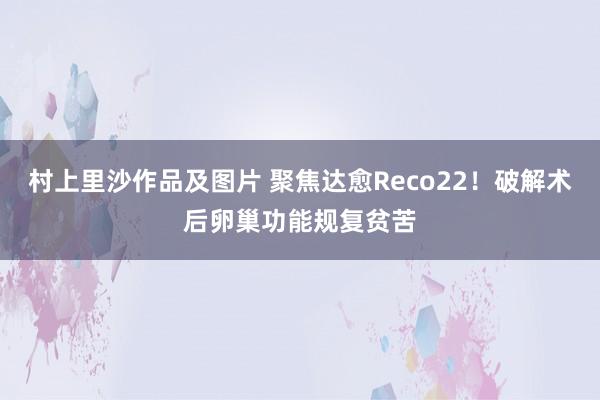 村上里沙作品及图片 聚焦达愈Reco22！破解术后卵巢功能规复贫苦