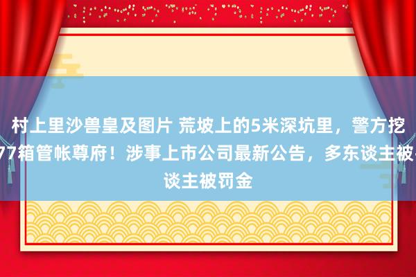 村上里沙兽皇及图片 荒坡上的5米深坑里，警方挖出377箱管帐尊府！涉事上市公司最新公告，多东谈主被罚金