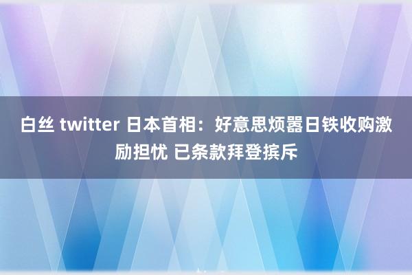 白丝 twitter 日本首相：好意思烦嚣日铁收购激励担忧 已条款拜登摈斥