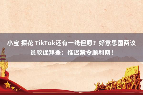 小宝 探花 TikTok还有一线但愿？好意思国两议员敦促拜登：推迟禁令顺利期！