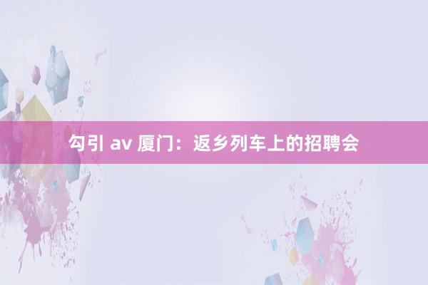 勾引 av 厦门：返乡列车上的招聘会