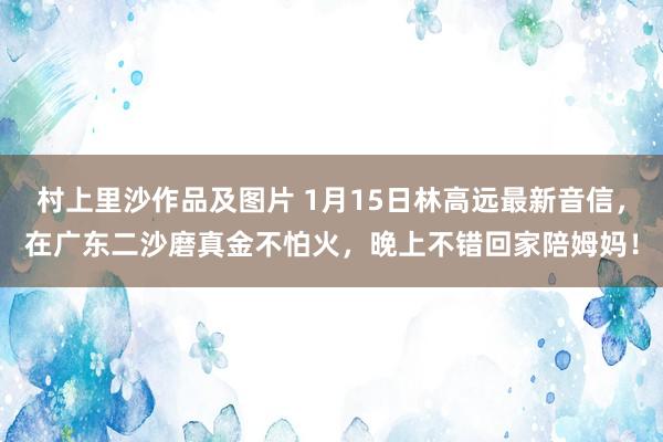 村上里沙作品及图片 1月15日林高远最新音信，在广东二沙磨真金不怕火，晚上不错回家陪姆妈！